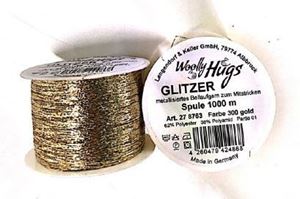 Bild von Woolly Hugs Glitzer Beilaufgarn | 1 Spule mit 1000m gold