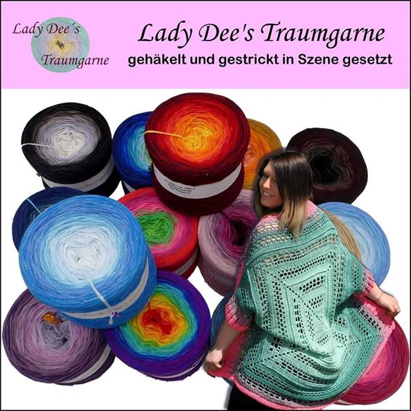 Bild von Buch Lady Dee´s Traumgarne gehäkelt und gestrickt in Szene gesetzt