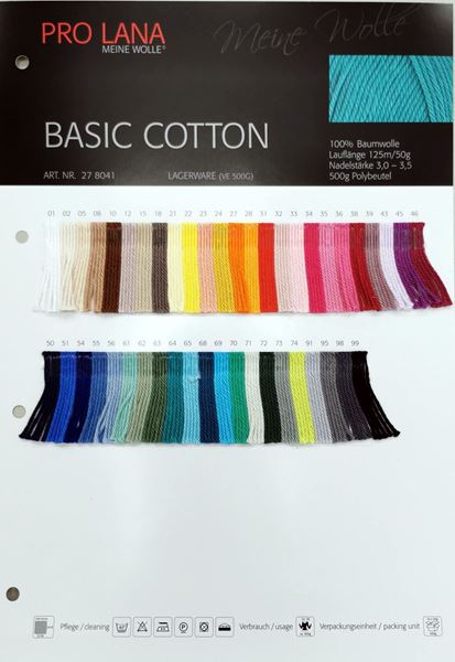 Bild von Pro Lana Echtgarn Farbkarte Basic Cotton