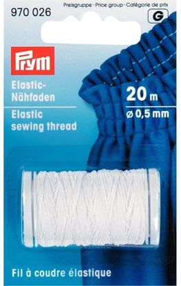 Bild von Prym Elastic-Nähfaden, 0,5 mm, 20 m, weiß weiss